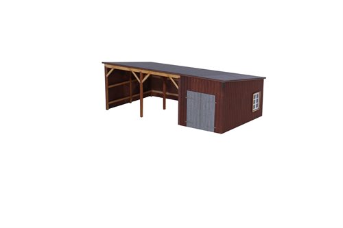 Hobbytrade 87305 Carport med to indkørsler og værksted, H0